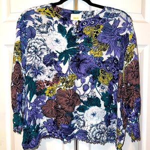 Maeve Anthropologie• floral boxy blouse